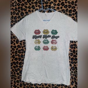 Tshirt. Happy holla days. Leopard print lips.